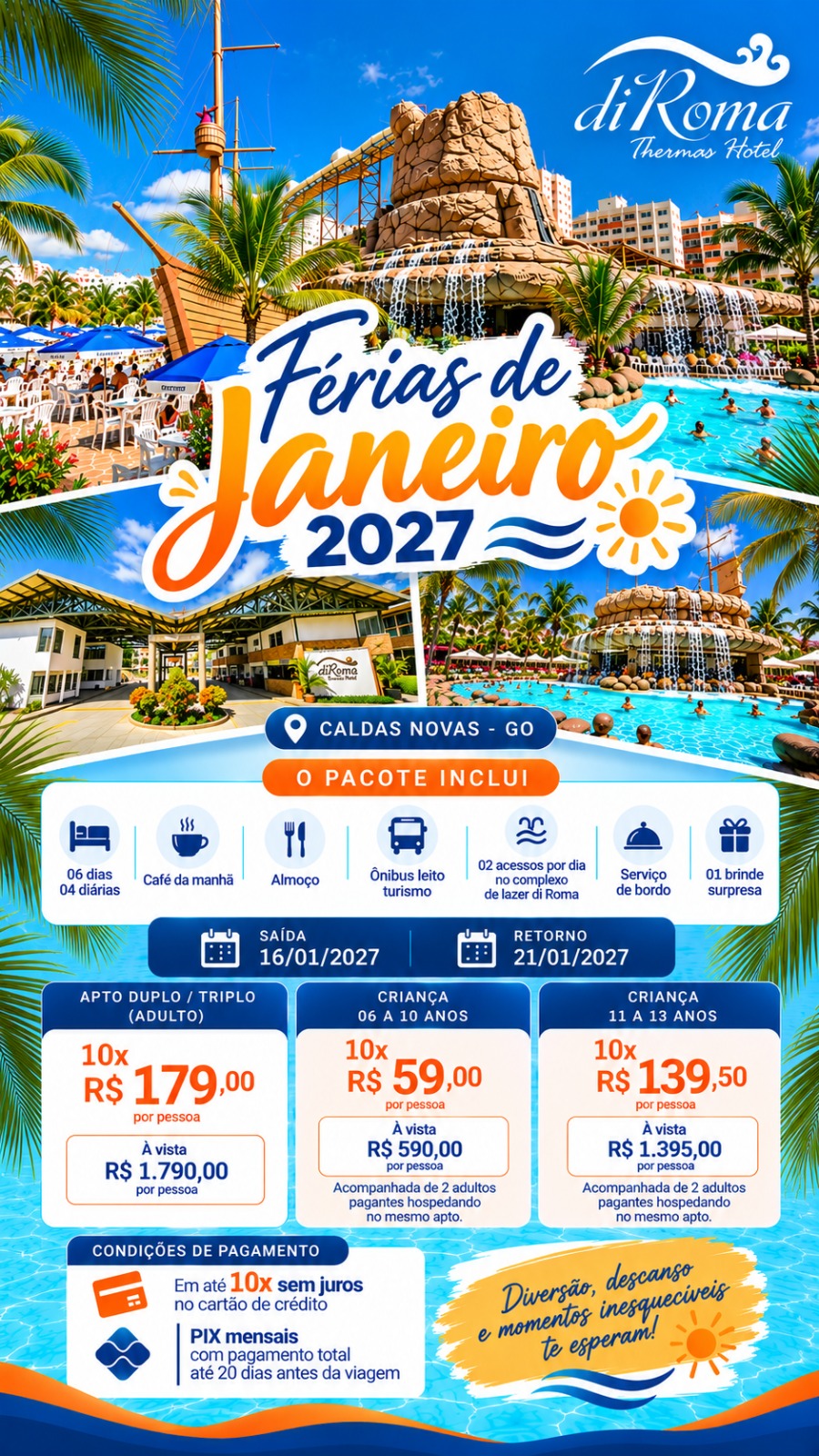CALDAS NOVAS | FÉRIAS DE JANEIRO 2027